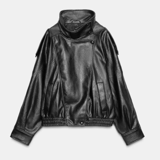 자라 페이크 레더 자켓 XS