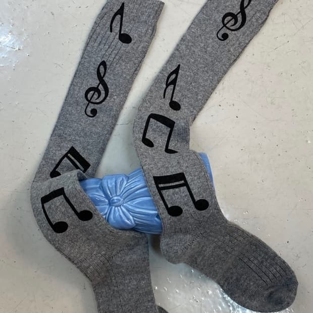 [ID vintage] 아이디 빈티지 음표 니삭스