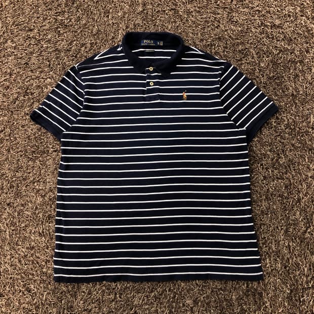 폴로 랄프로렌 스트라이프 포니 PK 카라 반팔 티셔츠