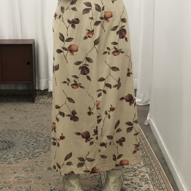 아이보리 플라워 롱스커트