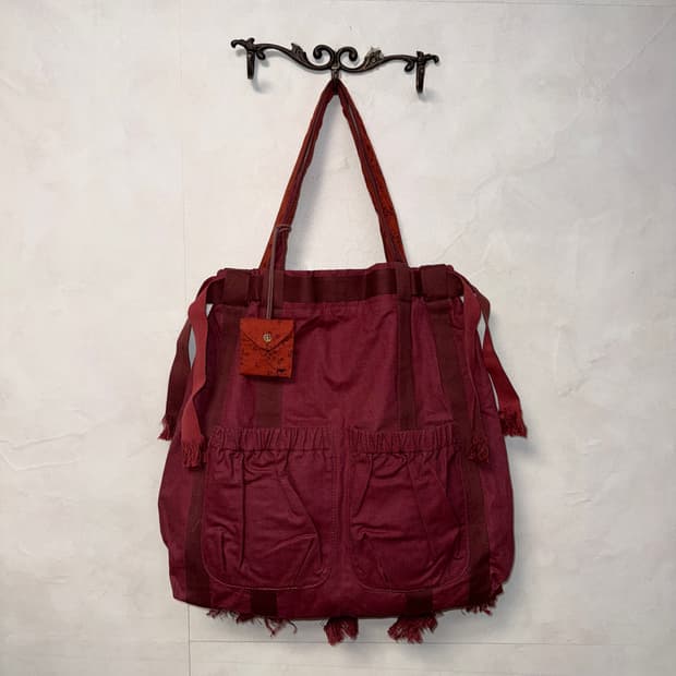 Kipling burgundy multi pocket tote bag