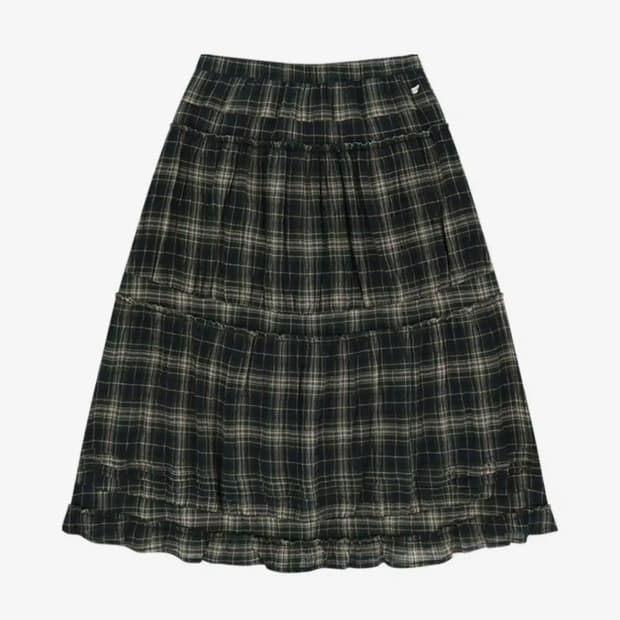 코이세이오 셔링 미디스커트 체크 