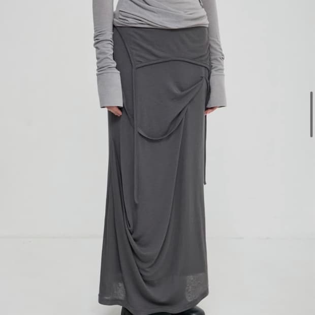 플레어업 Asymmetrical Draped Long Skirt Wome