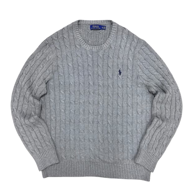 폴로 그레이 케이블 니트(XL)