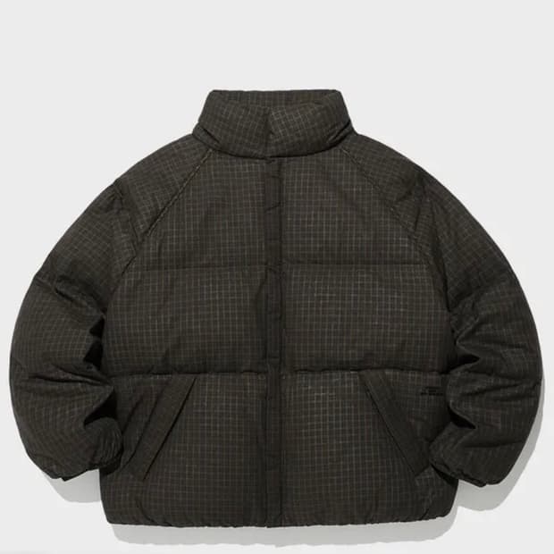 나이스고스트클럽 패딩 FFATS CHECK DOWN PUFFER_브라운