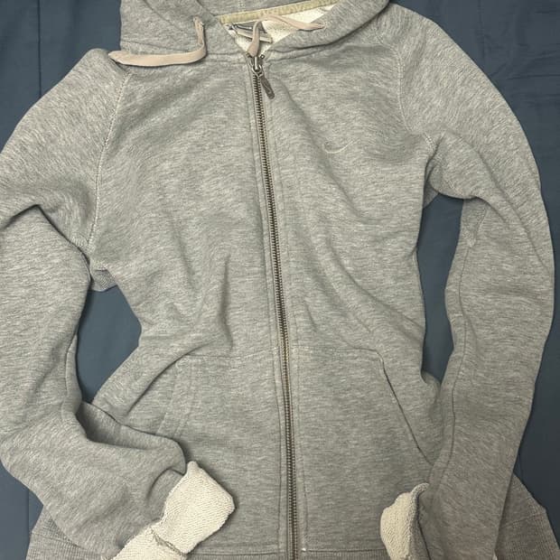 나이키 슬림핏 루즈핏 회색 후드집업 빈티지