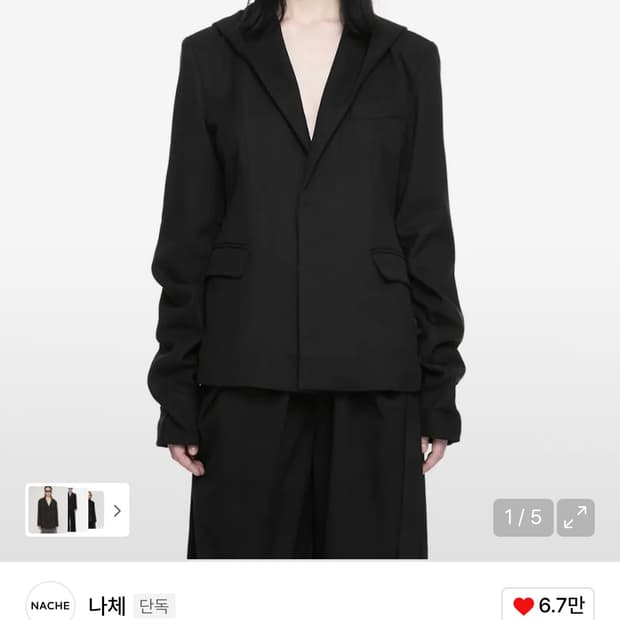 나체 블레이져 MAGNETIC HOODIE BLAZER BLAC