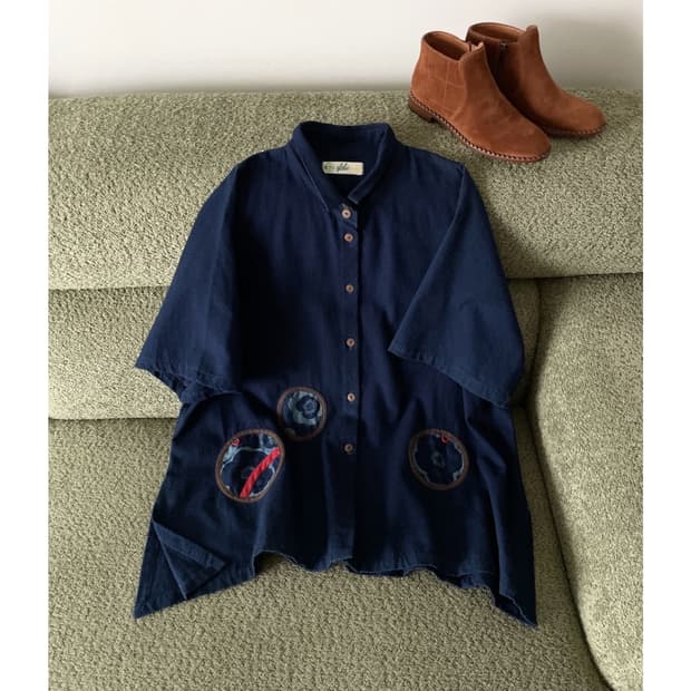 indigo shirt-jacket
