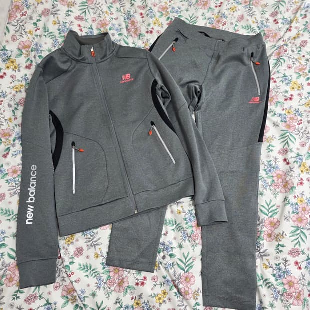 뉴발란스 올드스쿨빈티지)그레이 트레이닝 집업져지팬츠 세트