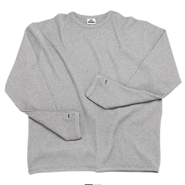 MJD 와플 핑거홀 롱슬리브 멜란지그레이