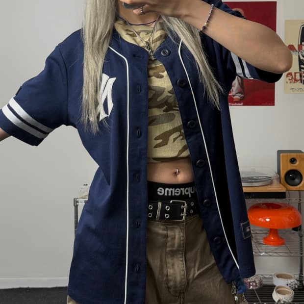 MLB 00s 뉴욕 양키즈 베이스볼 네이비 져지
