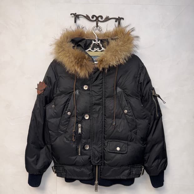Dsquared raccoon fur down padding bomber