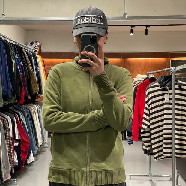 빈티지 투웨이 니트 집업