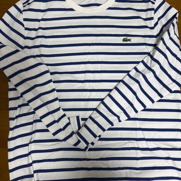 라코스테 남성 긴팔 스트라이프 티셔츠 라지 (105-110)
