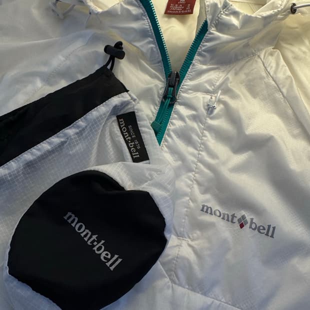 [M]몽벨 경량 나일론 바람막이 자켓 화이트