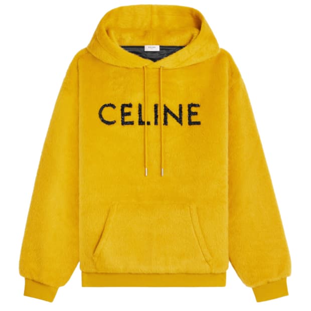 셀린느 알파카 글리터 로고 패디드 후드 XL