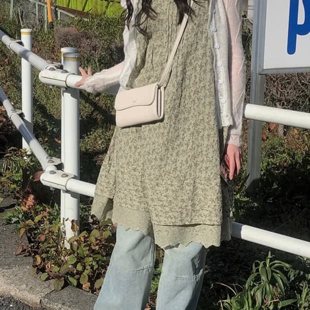 미사용)애니원모어)모리걸룩)모화 빈티지 플라워 원피스