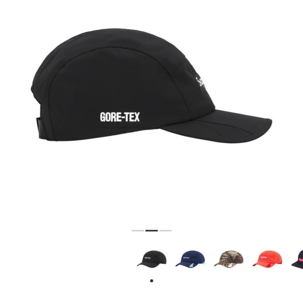 슈프림 캠프캡 모자 박스로고 22SS 팩라이트 고어텍스 블랙