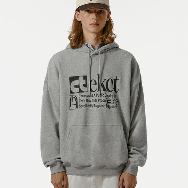 테켓 후드티 그레이 L