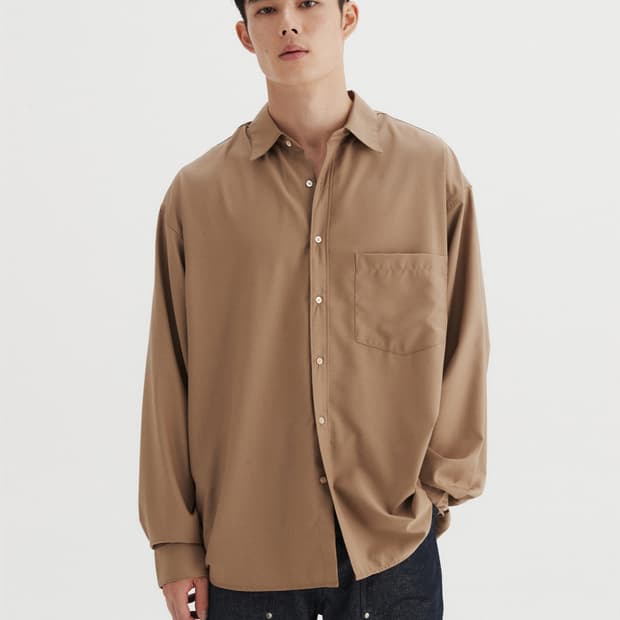 르마드 엘레강트 포켓 셔츠 브라운 3 사이즈