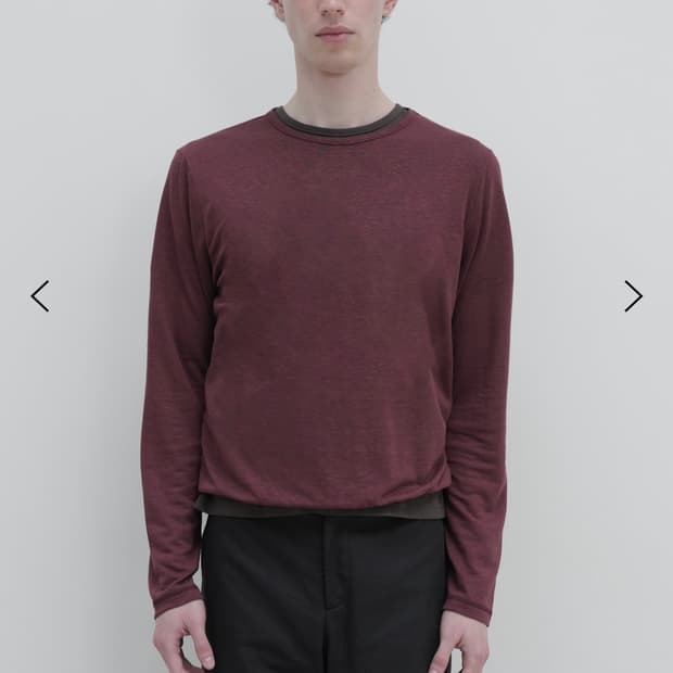 les Fin linen top 버건디