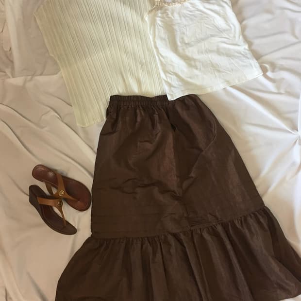브라운 스커트