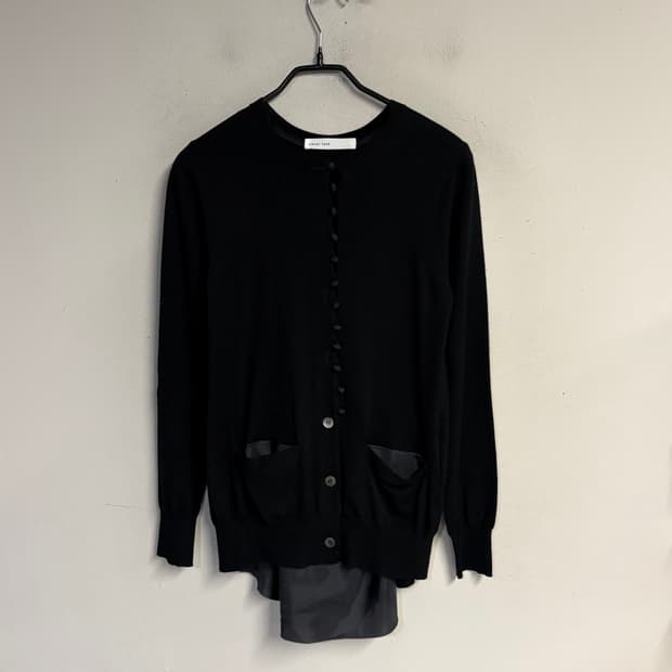 SACAI LUCK back pleats cardigan black 2