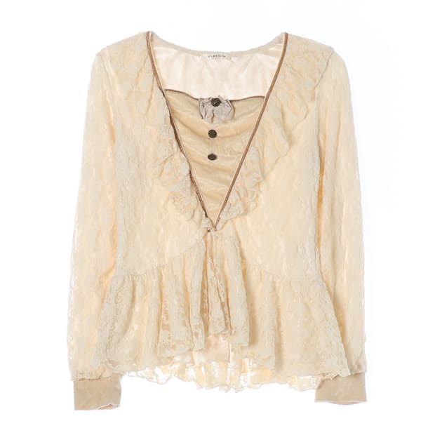 엑시즈팜 블라우스 라떼갸루 니트 대대장