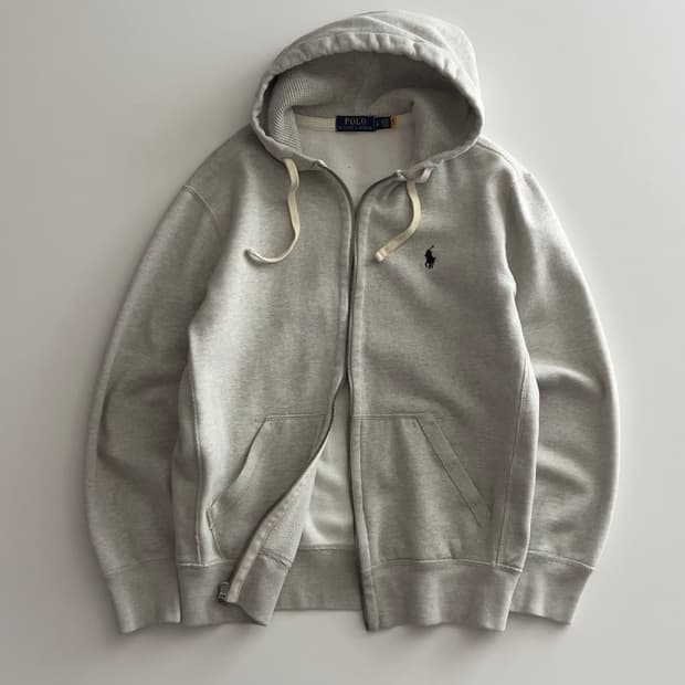 폴로 랄프로렌 그레이 써멀 후드 집업 S