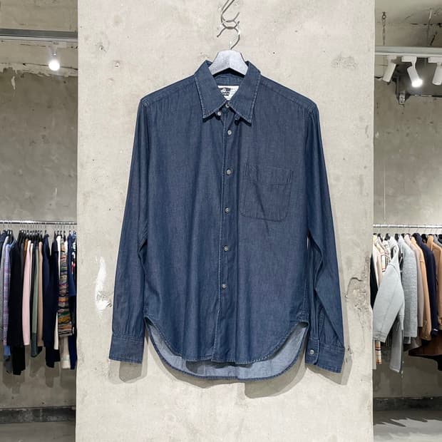 엔지니어드 가먼츠 딥 블루 싱글 포켓 코튼 셔츠