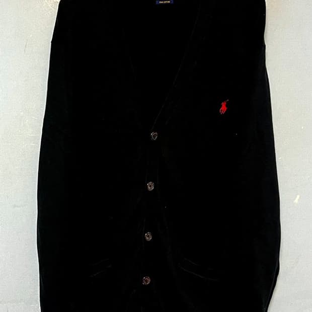 POLO 폴로 남자 블랙 가디건 피마코튼 브이넥 춘하 XL 105-110