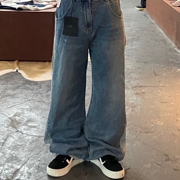 에드 롱 와이드 데님 팬츠 H302