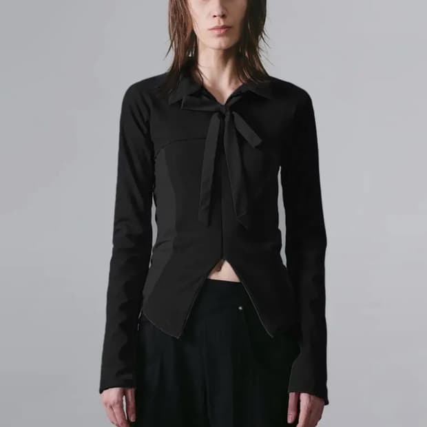 나체 tie JERSEY SHIRT ZIP-UP