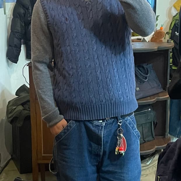 폴로 니트 조끼 100