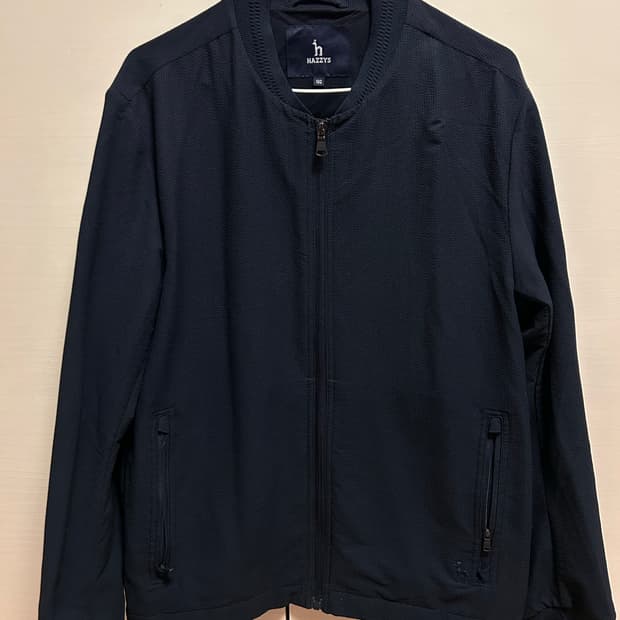 헤지스 남성 네이비 집업 자켓 100