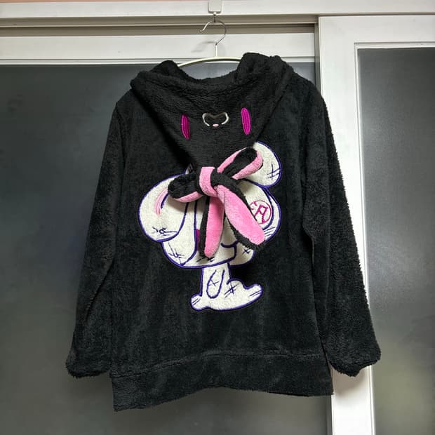 희귀 범용토끼 후리스 후드집업 글루미베어