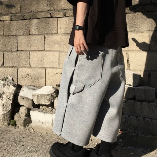 
PANEL BERMUDA PANTS MELANGE GRAY