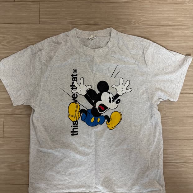 디스이즈네버댓 미키마우스 반팔티셔츠 M