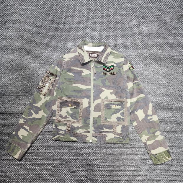 에드윈 카모 밀리터리 자켓 여성 95사이즈