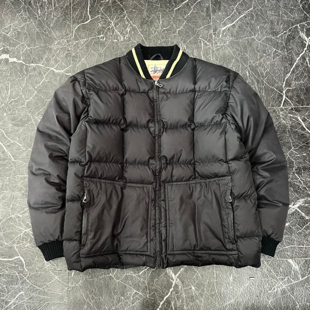 스투시 90s 아웃도어 아카이브 스탁로고 푸퍼 다운 자켓