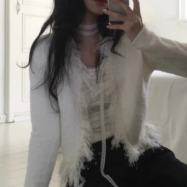 아이보리 수술 가디건