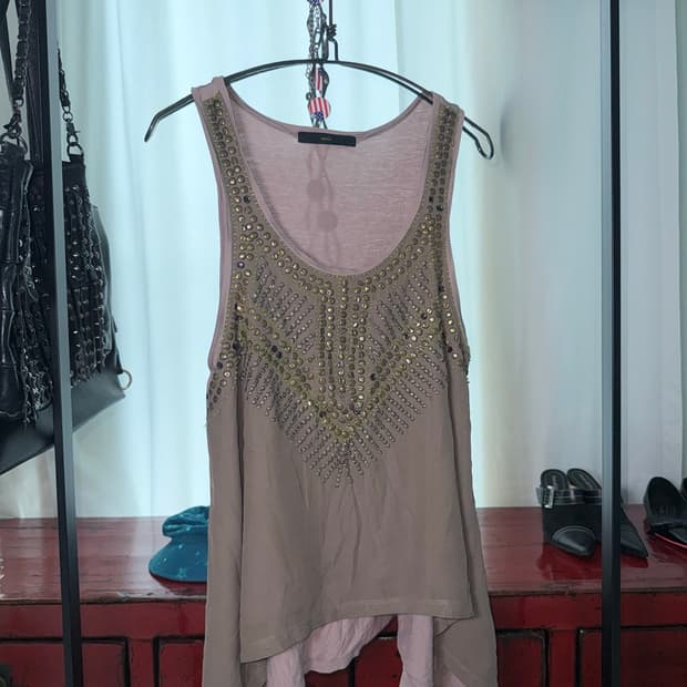 Stud & Bead Detail Sleeveless