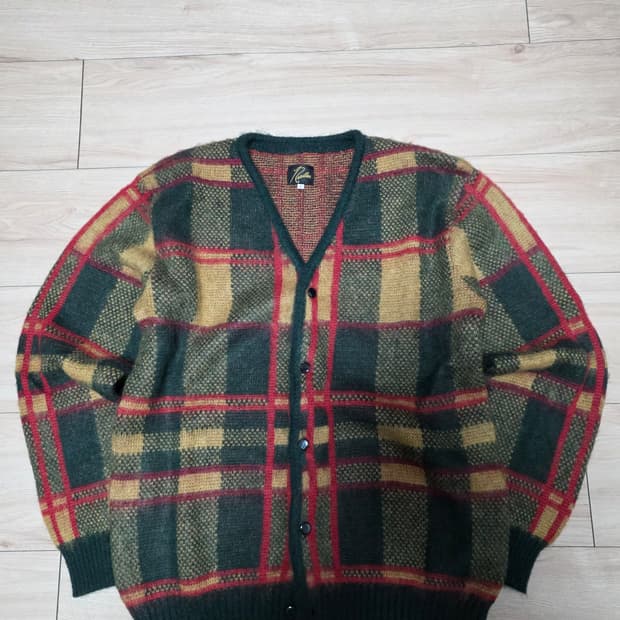 [L] 니들스 타탄 체크 모헤어 가디건 팝니다