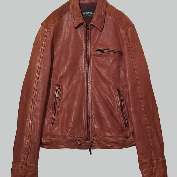 알마니 레더 자켓