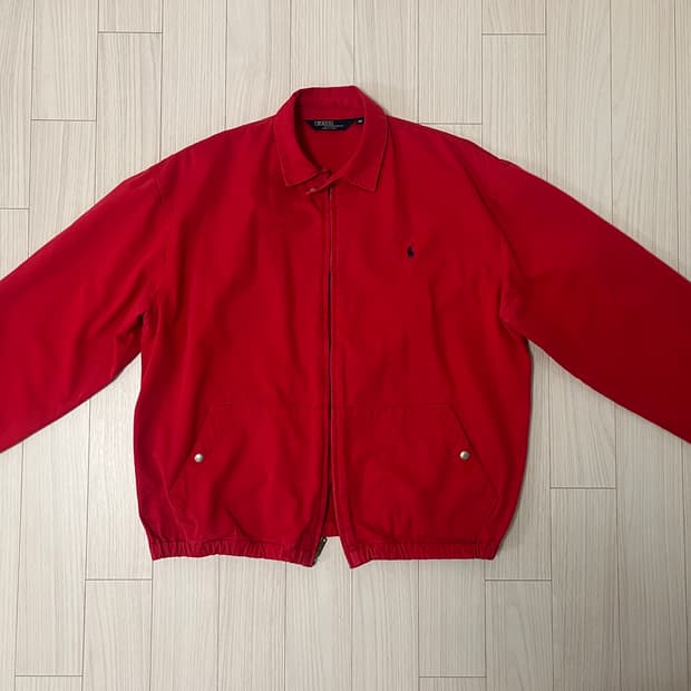 POLO 폴로 코튼 블루종 자켓 레드 M 사이즈
