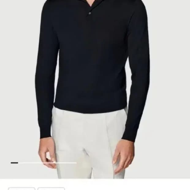 수트서플라이 메리노울 폴로 니트 네이비