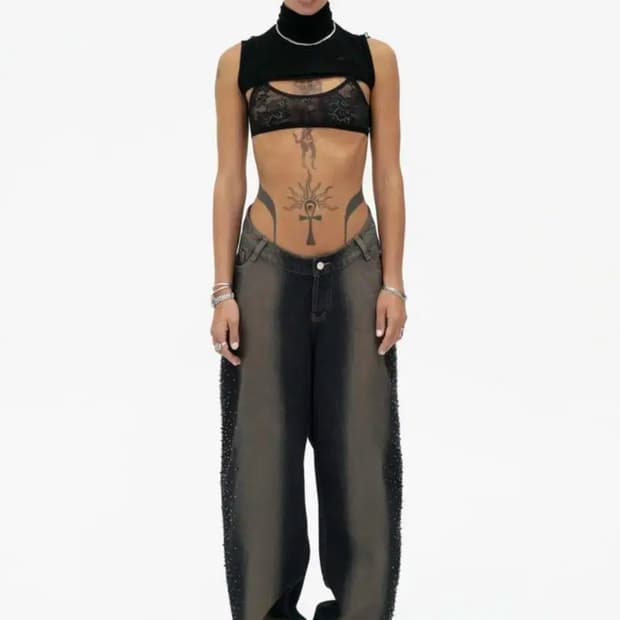 604 service beaded jean 604 서비스 팬츠 진 