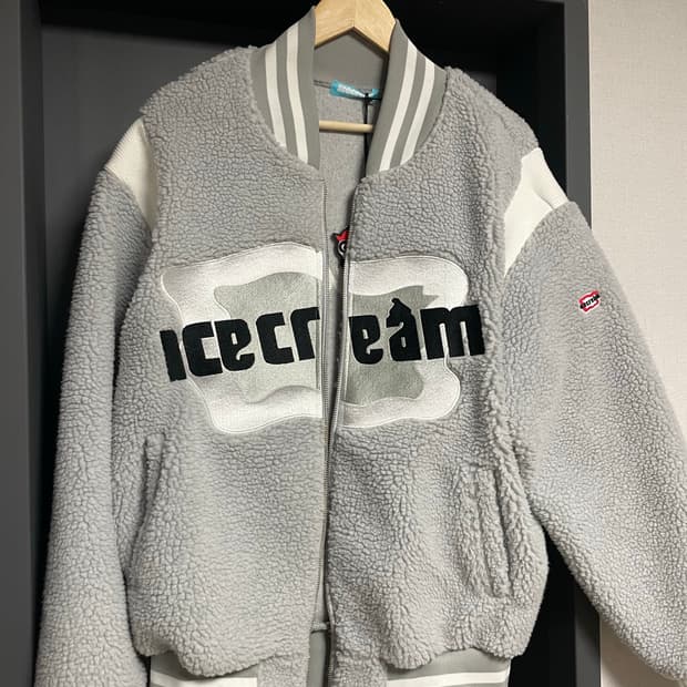 Bbc 아이스크림 플리스 바시티 자켓 그레이(m)