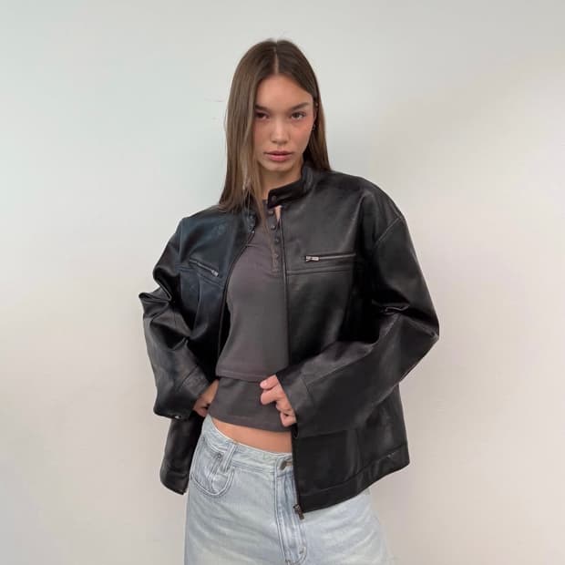 Ordes 오데스 레더 집업 자켓