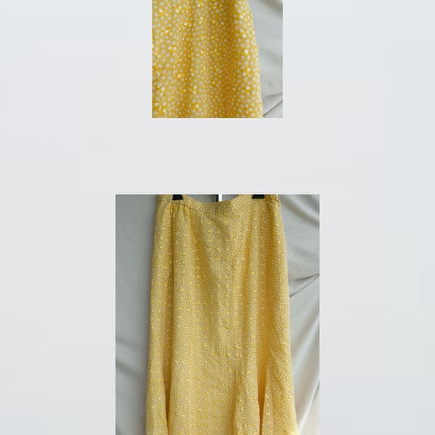 Yellow Dotted A-Line Skirt 옐로우 도트 롱스커트